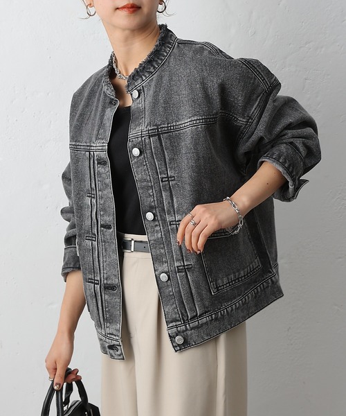 COLONY 2139(コロニートゥーワンスリーナイン)の「12.5OZノーカラーデニムジャケット(デニムジャケット・レディース・ブルー/ブラック/サックスブルー・FREE)」の5枚目の写真