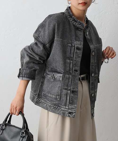 COLONY 2139(コロニートゥーワンスリーナイン)の「12.5OZノーカラーデニムジャケット(デニムジャケット・レディース・ブルー/ブラック/サックスブルー・FREE)」の7枚目の写真