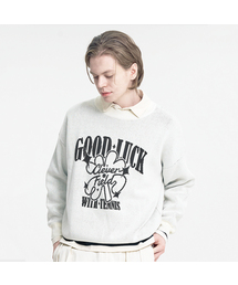 CLEVER FIELD（クレバーフィールド）の「グッドラッククローバーグラフィックニット_アイボリー（ニット/セーター）」