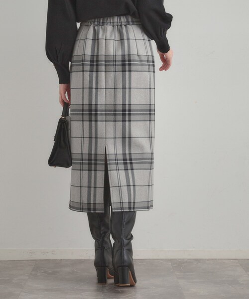 couture brooch（クチュールブローチ）の「【洗える/微起毛】Iライン チェックスカート（スカート・レディース・ダークブラウン系1/チャコールグレー/ライトグレー系1・42/40/38/36）」の9枚目の写真