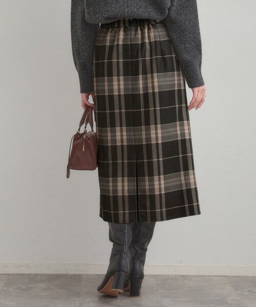 couture brooch（クチュールブローチ）の「【洗える/微起毛】Iライン チェックスカート（スカート・レディース・ダークブラウン系1/チャコールグレー/ライトグレー系1・42/40/38/36）」の19枚目の写真