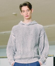 FDR（エフディーアール）の「Brushed Two-Tone Overfit Hood_Ash Grey（ニット/セーター）」