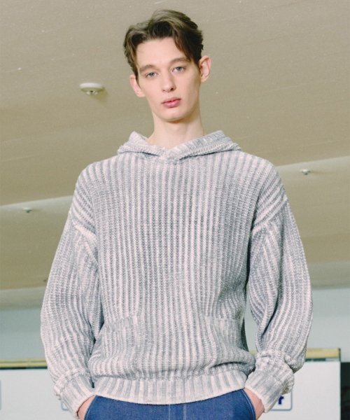 Brushed Two-Tone Overfit Hood — худи двухтонный, пепельно-серый