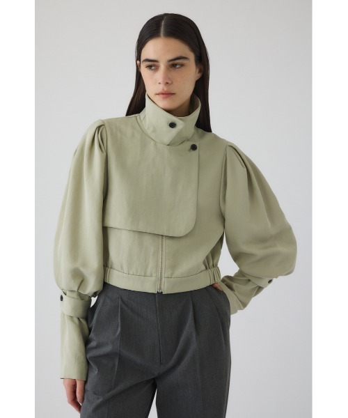 RIM.ARK（リムアーク）の「Zip-up puff JK ジップアップパフジャケット（ナイロンジャケット・レディース・ブラック/ライトグリーン・FREE）」の7枚目の写真