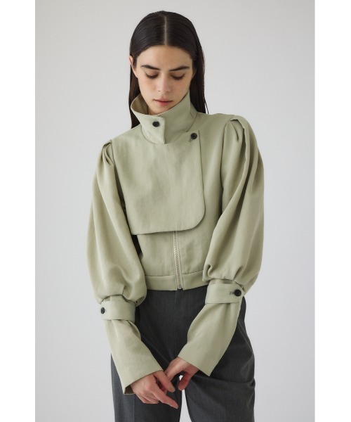 RIM.ARK（リムアーク）の「Zip-up puff JK ジップアップパフジャケット（ナイロンジャケット・レディース・ブラック/ライトグリーン・FREE）」の8枚目の写真