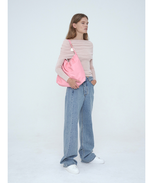 RUEDEUGENIE(リュデュージェニー)の「Synthetic Leather Small Hobo Bag - Pink(ショルダーバッグ・レディース・その他・FREE)」の6枚目の写真