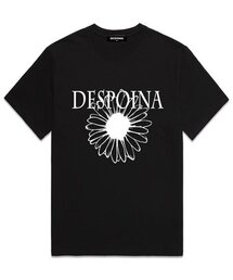 フラワープリント半袖Tシャツ (DPTS001) ブラック/ホワイト