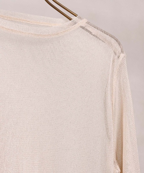 en CAnAF(エンカナフ)の「【ほんのりラメでさりげなく輝く】ラメシアークルーネックプルオーバー(Tシャツ/カットソー・レディース・ピンク/チャコールグレー/オフホワイト/サックスブルー・フリー)」の8枚目の写真