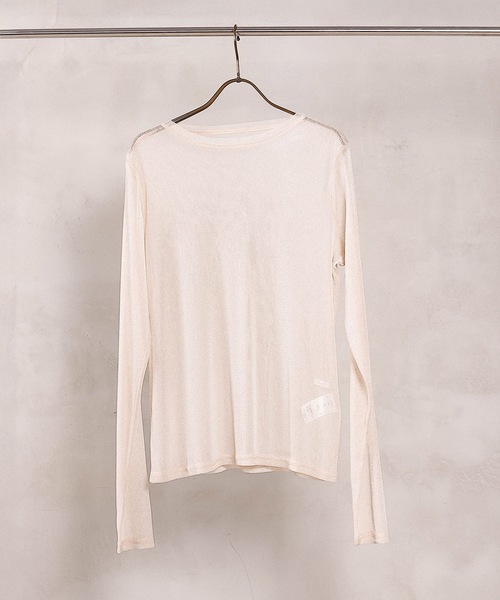 en CAnAF(エンカナフ)の「【ほんのりラメでさりげなく輝く】ラメシアークルーネックプルオーバー(Tシャツ/カットソー・レディース・ピンク/チャコールグレー/オフホワイト/サックスブルー・フリー)」の19枚目の写真