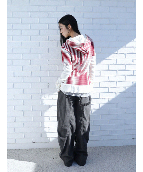 UGLY SHADOW(アグリーシャドウ)の「レースコーデュロイパンツ(チャコール)(その他パンツ・レディース・その他・SMALL/MEDIUM)」の2枚目の写真