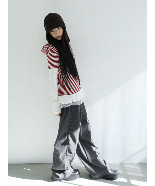 UGLY SHADOW(アグリーシャドウ)の「レースコーデュロイパンツ(チャコール)(その他パンツ・レディース・その他・SMALL/MEDIUM)」の3枚目の写真