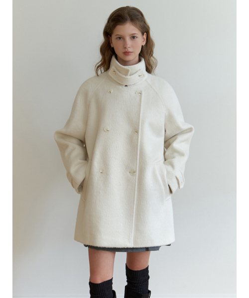 セール】Novv wool half coat (ivory)（ダッフルコート）｜RE_L