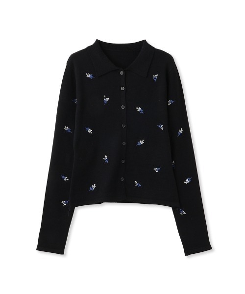 QUEENS COURT（クイーンズコート）の「フラワーシシュウニットプルオーバー≪手洗い可能≫（ニット/セーター・レディース・アイボリー/ブラック/ダークグレー・M）」の13枚目の写真