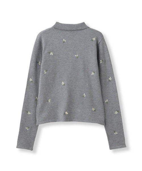 QUEENS COURT（クイーンズコート）の「フラワーシシュウニットプルオーバー≪手洗い可能≫（ニット/セーター・レディース・アイボリー/ブラック/ダークグレー・M）」の5枚目の写真