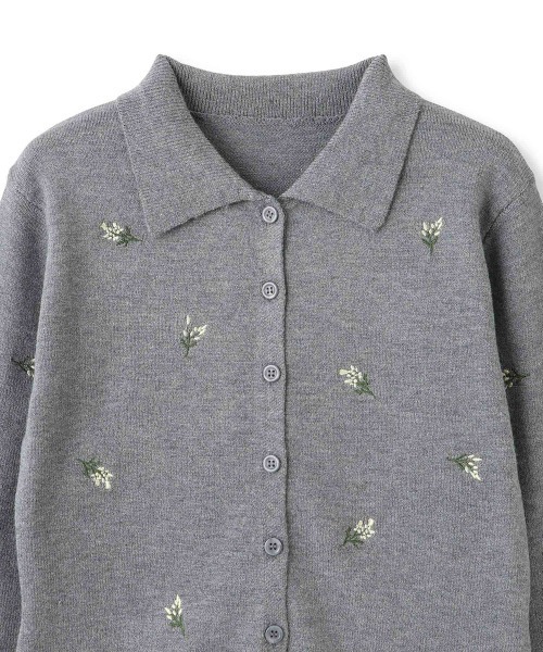 QUEENS COURT（クイーンズコート）の「フラワーシシュウニットプルオーバー≪手洗い可能≫（ニット/セーター・レディース・アイボリー/ブラック/ダークグレー・M）」の6枚目の写真