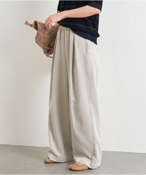 JOURNAL STANDARD（ジャーナルスタンダード）の「《追加4》コーデュロイワイドパンツ（その他パンツ・レディース・ブラウン系その他/ホワイト×ホワイト・36/38）」の6枚目の写真