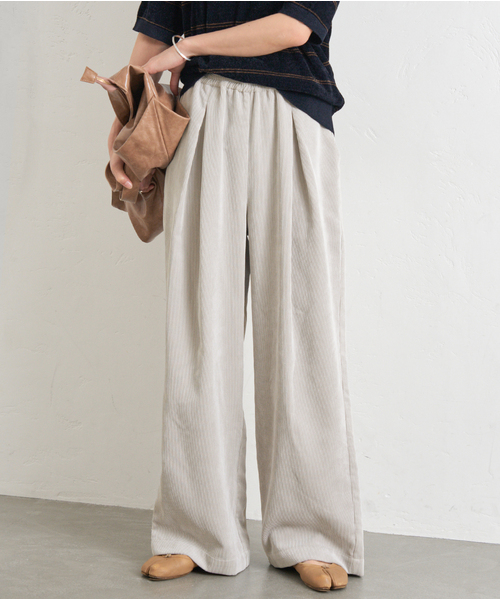 JOURNAL STANDARD（ジャーナルスタンダード）の「《追加4》コーデュロイワイドパンツ（その他パンツ・レディース・ブラウン系その他/ホワイト×ホワイト・36/38）」の7枚目の写真