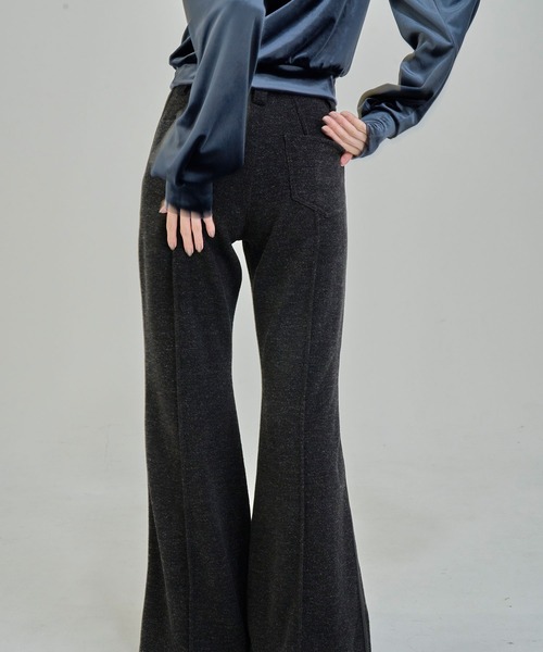 Nora Lily elle（ノラリリーエル）の「【Nora Lily】「elle」Lib Knit Line Bell Bottom（スウェットパンツ・レディース・ブラウン/ブラック・FREE）」の13枚目の写真