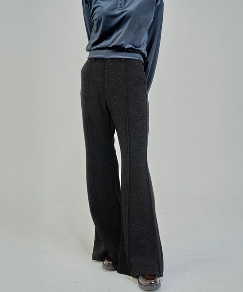 Nora Lily elle（ノラリリーエル）の「【Nora Lily】「elle」Lib Knit Line Bell Bottom（スウェットパンツ・レディース・ブラウン/ブラック・FREE）」の6枚目の写真