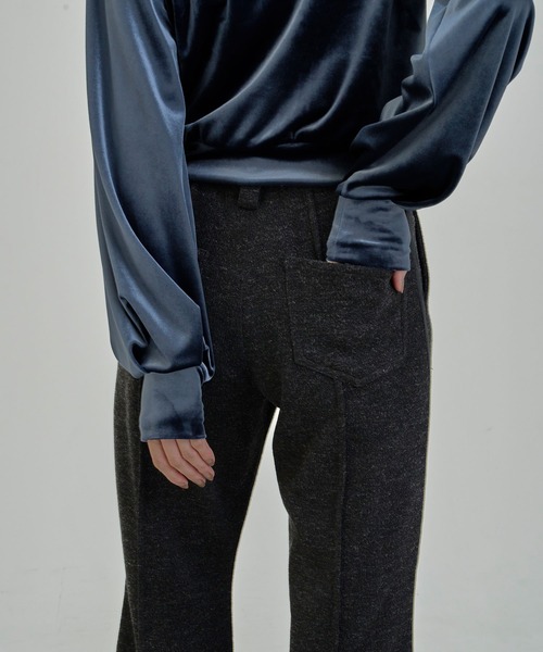 Nora Lily elle（ノラリリーエル）の「【Nora Lily】「elle」Lib Knit Line Bell Bottom（スウェットパンツ・レディース・ブラウン/ブラック・FREE）」の12枚目の写真