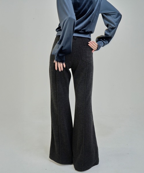 Nora Lily elle（ノラリリーエル）の「【Nora Lily】「elle」Lib Knit Line Bell Bottom（スウェットパンツ・レディース・ブラウン/ブラック・FREE）」の14枚目の写真
