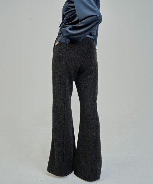 Nora Lily elle（ノラリリーエル）の「【Nora Lily】「elle」Lib Knit Line Bell Bottom（スウェットパンツ・レディース・ブラウン/ブラック・FREE）」の16枚目の写真