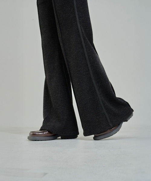 Nora Lily elle（ノラリリーエル）の「【Nora Lily】「elle」Lib Knit Line Bell Bottom（スウェットパンツ・レディース・ブラウン/ブラック・FREE）」の20枚目の写真