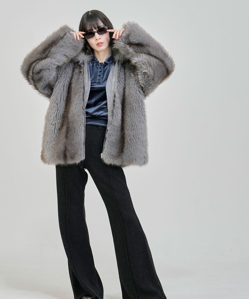 Nora Lily elle（ノラリリーエル）の「【Nora Lily】「elle」Lib Knit Line Bell Bottom（スウェットパンツ・レディース・ブラウン/ブラック・FREE）」の22枚目の写真