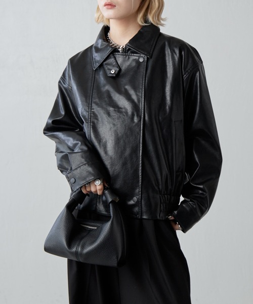 Lui's フェイクレザーブルゾン Lui's（ルイス）の「フェイクレザーZIPブルゾン（ブルゾン）」 - WEAR