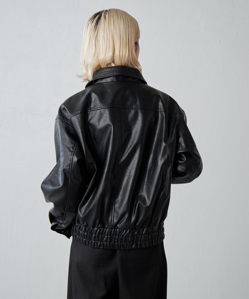 Lui's（ルイス）の「フェイクレザーZIPブルゾン（ブルゾン）」 - WEAR