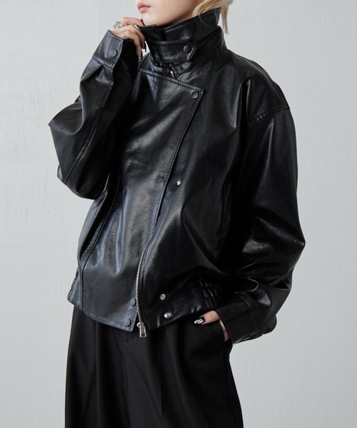 Lui's（ルイス）の「フェイクレザーZIPブルゾン（ブルゾン）」 - WEAR