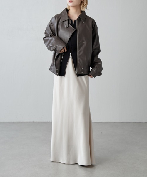 Lui's（ルイス）の「フェイクレザーZIPブルゾン（ブルゾン・レディース・ブラウン/ブラック・FREE）」の13枚目の写真