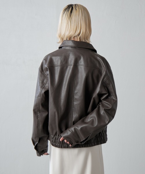 Lui's（ルイス）の「フェイクレザーZIPブルゾン（ブルゾン・レディース・ブラウン/ブラック・FREE）」の15枚目の写真