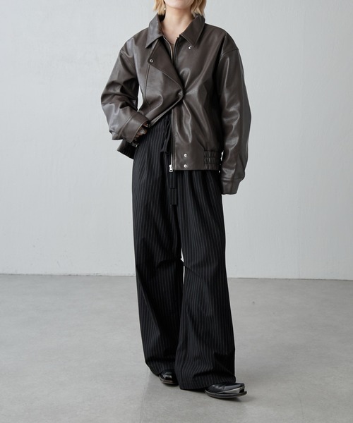 Lui's（ルイス）の「フェイクレザーZIPブルゾン（ブルゾン・レディース・ブラウン/ブラック・FREE）」の18枚目の写真