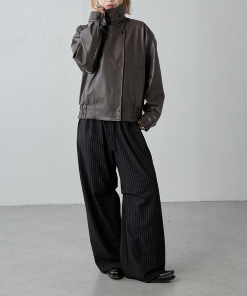 Lui's（ルイス）の「フェイクレザーZIPブルゾン（ブルゾン・レディース・ブラウン/ブラック・FREE）」の19枚目の写真