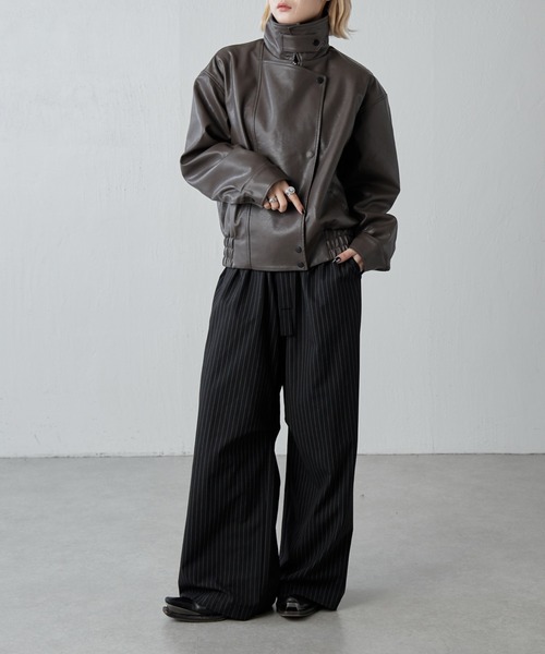 Lui's（ルイス）の「フェイクレザーZIPブルゾン（ブルゾン・レディース・ブラウン/ブラック・FREE）」の20枚目の写真