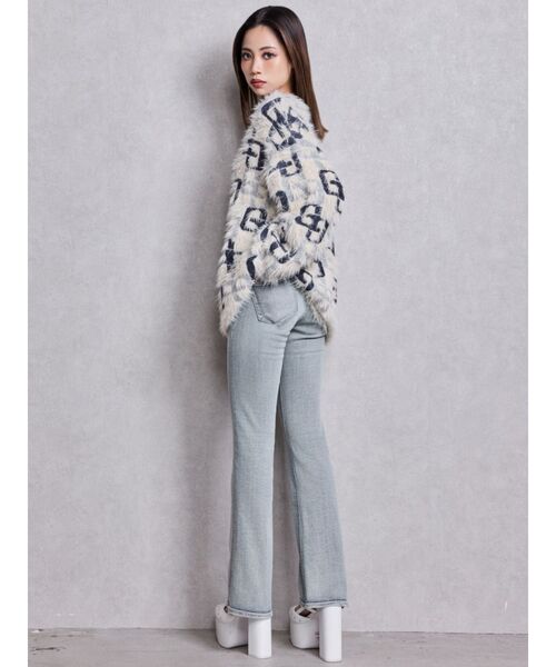 GYDA（ジェイダ）の「ハイウエストBACKクロスフレアパンツ（デニムパンツ・レディース・ブラック/ライトブルー/インディゴブルー・X-SMALL/SMALL/MEDIUM）」の21枚目の写真