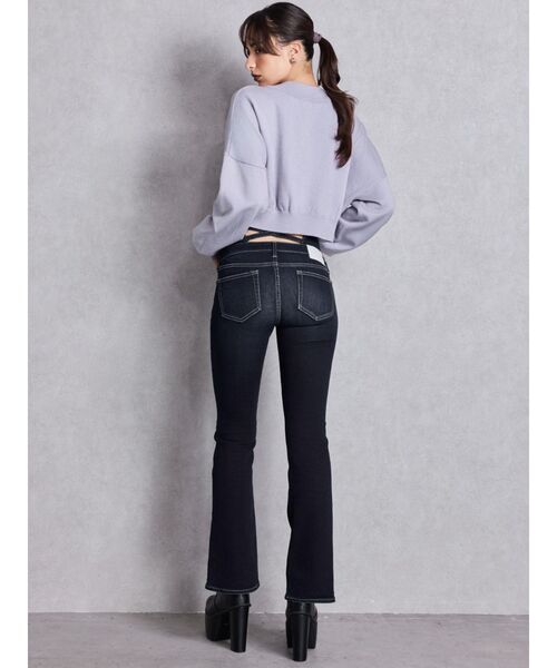 GYDA(ジェイダ)の「NEWハイウエストBACKクロスフレアパンツ(デニムパンツ・レディース・ブラック/ライトブルー/インディゴブルー・X-SMALL/SMALL/MEDIUM)」の9枚目の写真