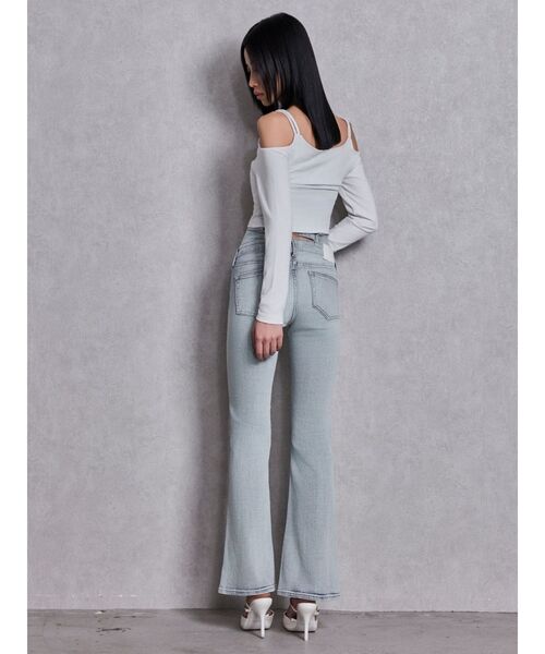 GYDA(ジェイダ)の「NEWハイウエストBACKクロスフレアパンツ(デニムパンツ・レディース・ブラック/ライトブルー/インディゴブルー・X-SMALL/SMALL/MEDIUM)」の13枚目の写真