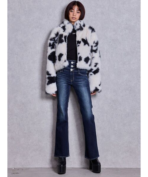 GYDA(ジェイダ)の「NEWハイウエストBACKクロスフレアパンツ(デニムパンツ・レディース・ブラック/ライトブルー/インディゴブルー・X-SMALL/SMALL/MEDIUM)」の16枚目の写真