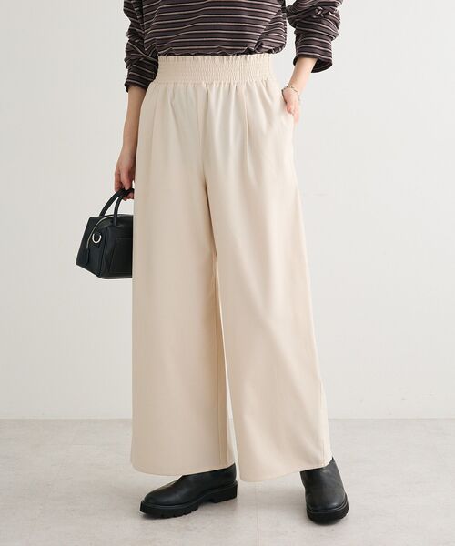 Green　Parks（グリーンパークス）の「あったか裏起毛フレアワイドパンツ（その他パンツ・レディース・杢グレー/アイボリー/ブラック・FREE）」の2枚目の写真