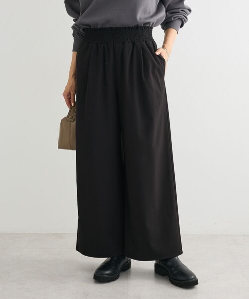 Green　Parks（グリーンパークス）の「あったか裏起毛フレアワイドパンツ（その他パンツ・レディース・杢グレー/アイボリー/ブラック・FREE）」の3枚目の写真