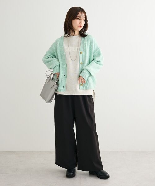 Green　Parks（グリーンパークス）の「あったか裏起毛フレアワイドパンツ（その他パンツ・レディース・杢グレー/アイボリー/ブラック・FREE）」の8枚目の写真