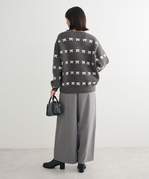 Green　Parks（グリーンパークス）の「あったか裏起毛フレアワイドパンツ（その他パンツ・レディース・杢グレー/アイボリー/ブラック・FREE）」の13枚目の写真