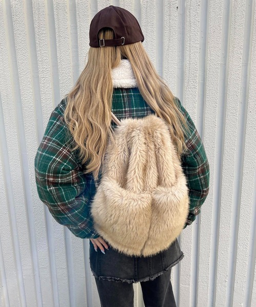 WC（ダブル シー）の「《一部店舗限定★》2WAY/ボア襟チェック柄ブルゾン（ブルゾン・レディース・ブルー/ブラウン/グリーン・MEDIUM/LARGE/X-LARGE）」の20枚目の写真