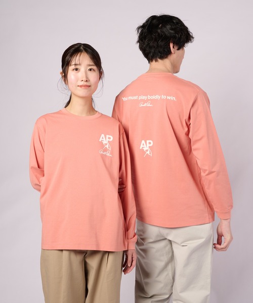 Arnold Palmer（アーノルドパーマー）の「バックロゴグラフィック シェア ロングスリーブTシャツ（Tシャツ/カットソー・レディース・チャコールグレー/ホワイト/ライム/ピンク・S/M/L/LL/XS）」の4枚目の写真
