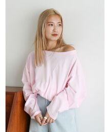 Tシャツ/カットソー（ピンク/桃色系・ロング丈）ファッション通販