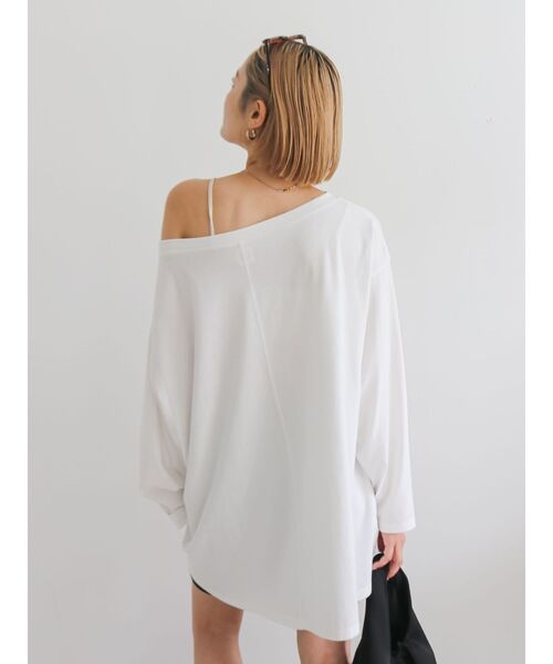 Ungrid（アングリッド）の「ボートネックビックシルエットロングスリーブTee（Tシャツ/カットソー・レディース・オフホワイト/チャコールグレー/ライトグレー/ピンク・FREE）」の20枚目の写真