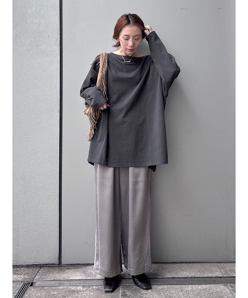 アングリッド　Ungrid ビックシルエットロングスリーブTee セール】ボートネックビックシルエットロングスリーブTee（Tシャツ