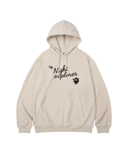 WILDROCK(ワイルドロック)の「ナイトエクスプローラーキャット オーバーサイズフードパーカー_10 COL(パーカー・レディース・ブラック/ベージュ/ネイビー/ブラウン/ピンク/ブルー/アイボリー/ダークグレー/バーガンディー/チャコール・SMALL/MEDIUM/LARGE)」の6枚目の写真